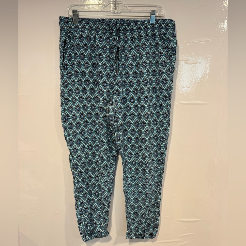 Geometric blue aztec‎ lightweight CB joggers